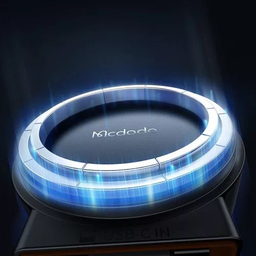 Mcdodo - Autós tartó vezeték nélküli töltéssel (CH-3000) - Szellőzőrácsra, 15W, Dual Mágneses Coils, Built-in Visszahúzható kábel - Black