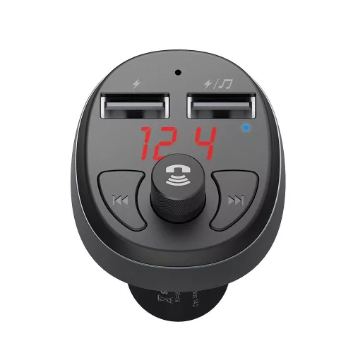 Mcdodo - FM Modulator with Car Charger (CC-6880) - 2x USB-A, with LED Display, 2.1A - Black