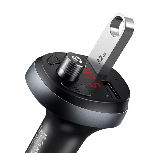 Mcdodo - FM Modulator with Car Charger (CC-6880) - 2x USB-A, with LED Display, 2.1A - Black