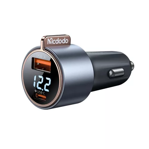 Mcdodo - Car Charger Venus Series (CC-3690) - Dual Port, Fast Charger, PD75W, Digital Display, 12-24V - Black