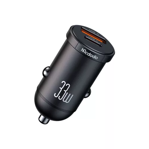 Mcdodo - Car Charger Cool Series (CC-2320) - Dual-Port, Fast Charger, 33W, Mini Size, 12-24V - Black