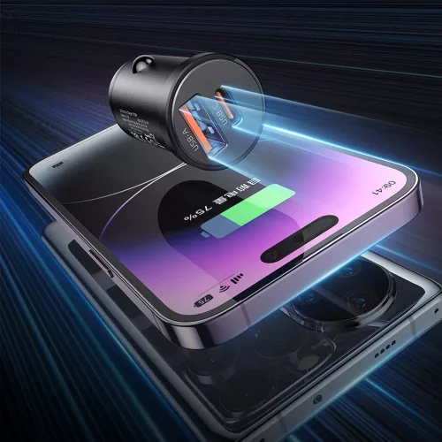 Mcdodo - Car Charger Cool Series (CC-2320) - Dual-Port, Fast Charger, 33W, Mini Size, 12-24V - Black