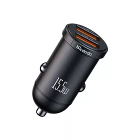   Mcdodo - Car Charger Cool Series (CC-2950) - Dual-Port, 15.5W, Mini Size, 12-24V - Black