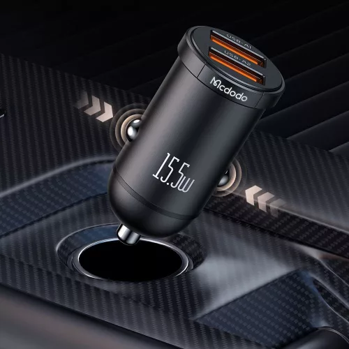 Mcdodo - Car Charger Cool Series (CC-2950) - Dual-Port, 15.5W, Mini Size, 12-24V - Black