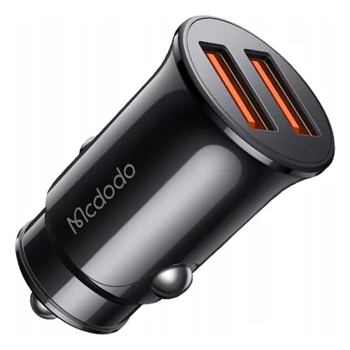 Mcdodo - Car Charger (CC-6602) - Dual-Port, 12W, Fireproof PC, 12-24V - Black