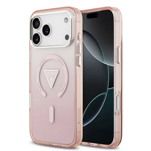 Guess - IML Átmenetes Háromszög Logó MagSafe (GUHMP17XHGTMLCGP) - iPhone 17 Pro Max - Rózsaszín