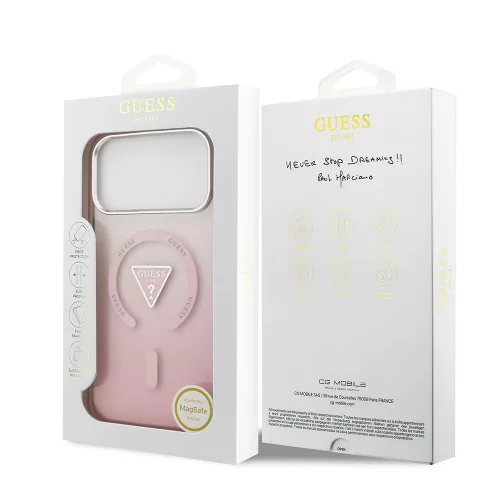 Guess - IML Átmenetes Háromszög Logó MagSafe (GUHMP17XHGTMLCGP) - iPhone 17 Pro Max - Rózsaszín