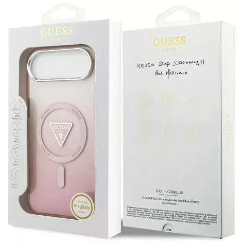 Guess - IML Átmenetes Háromszög Logó MagSafe (GUHMP17MHGTMLCGP) - iPhone 17 Air - Rózsaszín