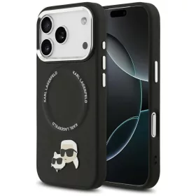   Karl Lagerfeld - Leather K&C Pins MagSafe (KLHMP17LPSMLRKCK) - iPhone 17 Pro - Black