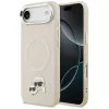 Karl Lagerfeld - Leather K&C Pins MagSafe (KLHMP17MPSMLRKCE) - iPhone 17 Air - Beige