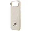Karl Lagerfeld - Leather K&C Pins MagSafe (KLHMP17MPSMLRKCE) - iPhone 17 Air - Beige