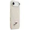 Karl Lagerfeld - Leather K&C Pins MagSafe (KLHMP17MPSMLRKCE) - iPhone 17 Air - Beige