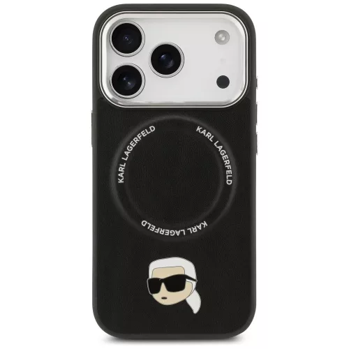 Karl Lagerfeld - Leather Karl Pin MagSafe (KLHMP17LPSMLRKLK) - iPhone 17 Pro - Black