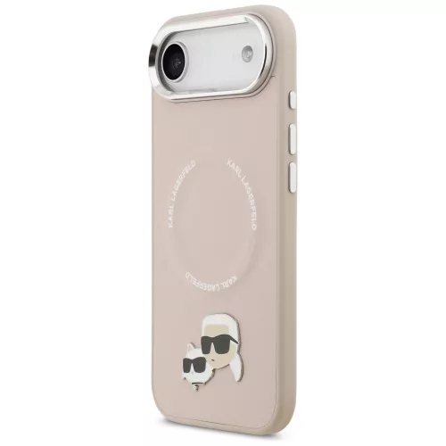 Karl Lagerfeld - Leather Karl & Choupette Pins MagSafe (KLHMP17MPSMLRKCP) - iPhone 17 Air - Pink