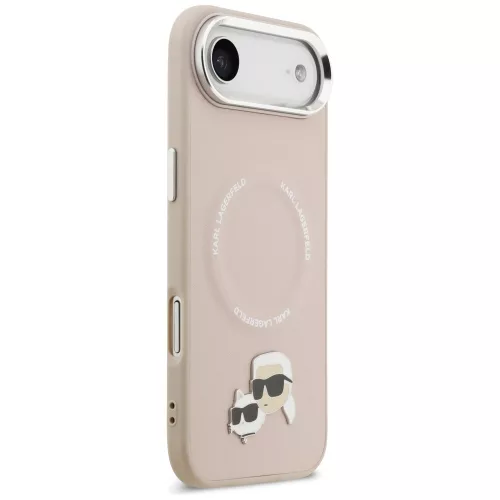 Karl Lagerfeld - Leather Karl & Choupette Pins MagSafe (KLHMP17MPSMLRKCP) - iPhone 17 Air - Pink