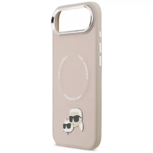 Karl Lagerfeld - Leather Karl & Choupette Pins MagSafe (KLHMP17MPSMLRKCP) - iPhone 17 Air - Pink
