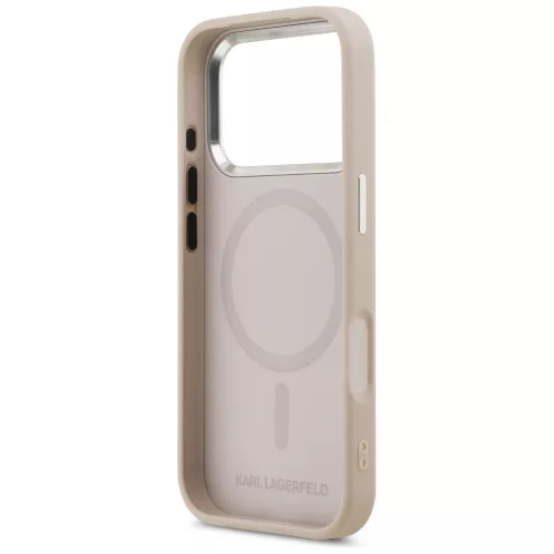 Karl Lagerfeld - Leather Karl & Choupette Pins MagSafe (KLHMP17LPSMLRKCP) - iPhone 17 Pro - Pink