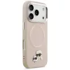 Karl Lagerfeld - Leather Karl & Choupette Pins MagSafe (KLHMP17LPSMLRKCP) - iPhone 17 Pro - Pink
