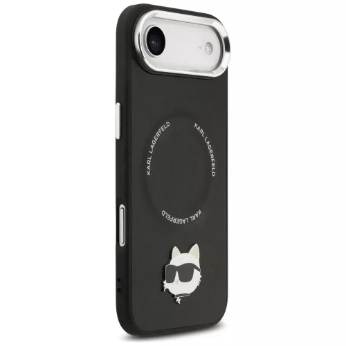 Karl Lagerfeld - Leather Choupette Pin MagSafe (KLHMP17MPSMLRCHK) - iPhone 17 Air - Black