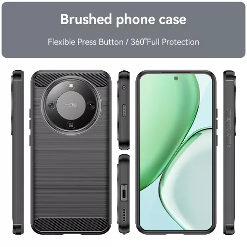 Techsuit - Carbon szilikon tok - Honor Magic8 Lite - Fekete