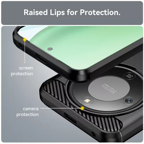 Techsuit - Carbon szilikon tok - Honor Magic8 Lite - Fekete