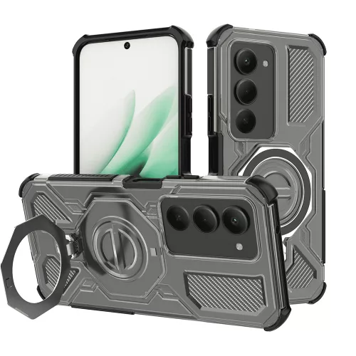 Techsuit - Carbon Shield PRO ütésálló tok - Xiaomi Redmi 15 4G / Redmi 15 5G - Átlátszó fekete