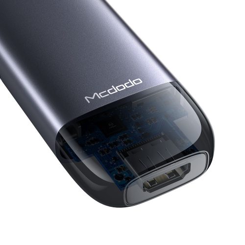 Mcdodo - Hub (HU-7740) - 6in1, 2x USB3.0, Type-C PD100W, HDMI 4K, SD/TF Card Slot, 5Gbps, 2TB, Type-C Cable - Gray