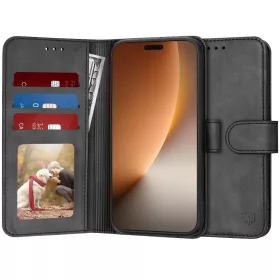   Techsuit - Diary Book kinyitható tok - Honor Magic8 Pro - Fekete