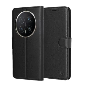   Techsuit - Leather Folio kinyitható tok - Honor Magic8 Pro - Fekete