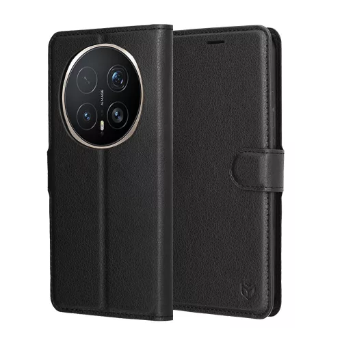 Techsuit - Leather Folio kinyitható tok - Honor Magic8 Pro - Fekete