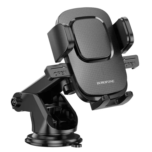 Borofone - Autós tartó Dainty (BH60) - Tapadókorong, Műszerfalra/Szélvédőre, 4.5 - 7" telefonokhoz - Black Grey