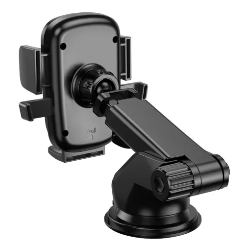 Borofone - Autós tartó Dainty (BH60) - Tapadókorong, Műszerfalra/Szélvédőre, 4.5 - 7" telefonokhoz - Black Grey