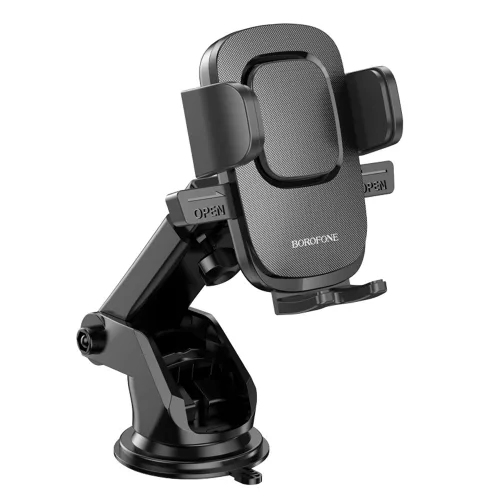 Borofone - Autós tartó Dainty (BH60) - Tapadókorong, Műszerfalra/Szélvédőre, 4.5 - 7" telefonokhoz - Black Grey