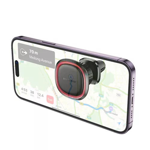 Borofone - Autós tartó Roman (BH124) - Mágneses for Air Outlet, 360° Állíthatóság, 4.5–7 inch Phones - Black / Gray