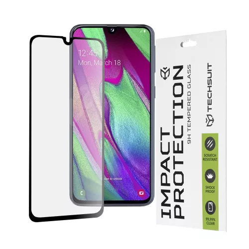 Techsuit - 111D Full Cover / Full Glue üvegfólia - Samsung Galaxy A40 - Fekete
