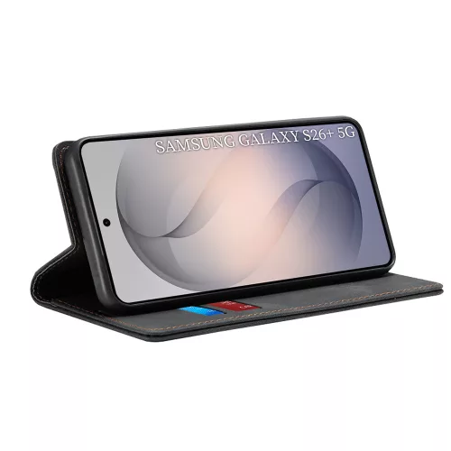Techsuit - Confy Cover kinyitható tok - Samsung Galaxy S26 Plus - Fekete