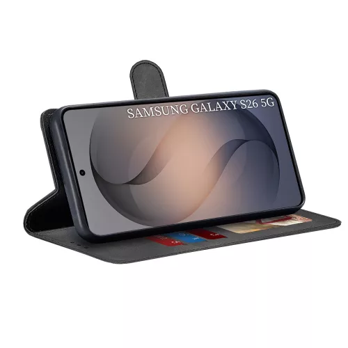 Techsuit - Diary Book kinyitható tok - Samsung Galaxy S26 - Fekete