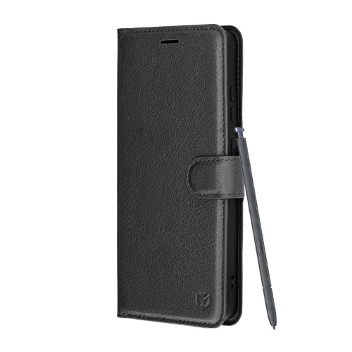 Techsuit - Leather Folio kinyitható tok - Samsung Galaxy S26 Ultra - Fekete