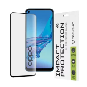   Techsuit - 111D Full Cover / Full Glue üvegfólia - Oppo A53 4G / A53s 4G - Fekete széllel