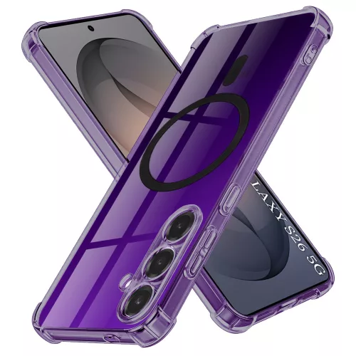 Techsuit - Schockproof Átlátszó Szilikon Magsafe tok - Samsung Galaxy S26 - Átlátszó fekete