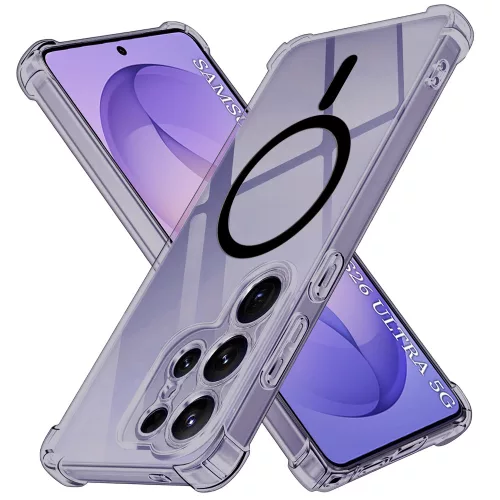 Techsuit - Schockproof Átlátszó Szilikon Magsafe tok - Samsung Galaxy S26 Ultra - Átlátszó fekete