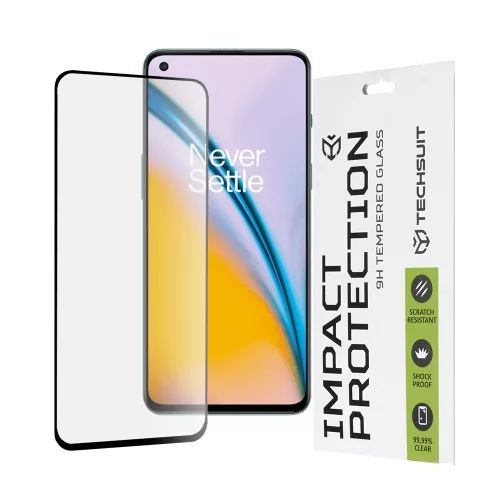 Techsuit - 111D Full Cover / Full Glue üvegfólia - OnePlus Nord CE 5G / Nord 2 5G / Nord 2T - Fekete széllel