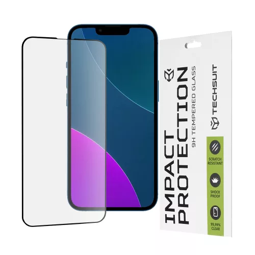 Techsuit - 111D Full Cover / Full Glue üvegfólia - iPhone 13 mini - Fekete széllel