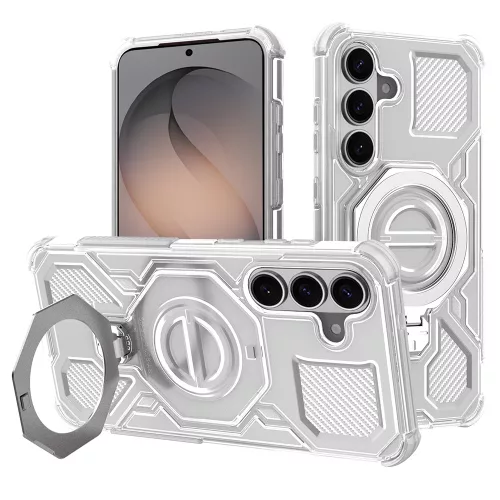 Techsuit - Carbon Shield PRO ütésálló tok - Samsung Galaxy S26 - Fehér Átlátszó