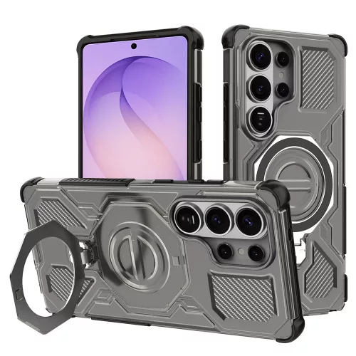 Techsuit - Carbon Shield PRO ütésálló tok - Samsung Galaxy S26 Ultra - Átlátszó fekete