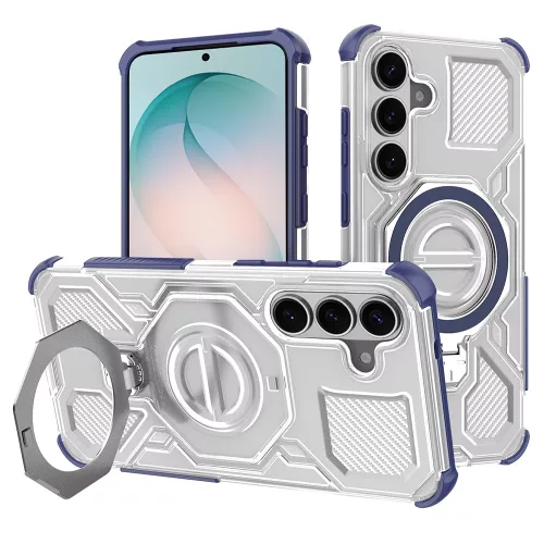 Techsuit - Carbon Shield PRO ütésálló tok - Samsung Galaxy S26 Plus - Kék átlátszó