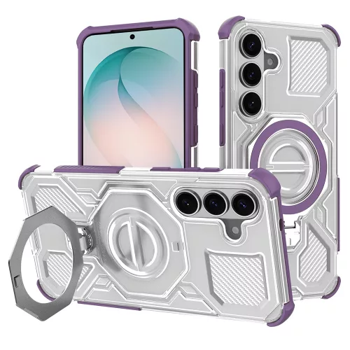 Techsuit - Carbon Shield PRO ütésálló tok - Samsung Galaxy S26 Plus - Lila átlátszó