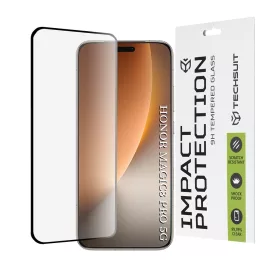   Techsuit - 111D Full Cover / Full Glue üvegfólia / 3D kerekített szélű kijelzőhöz - Honor Magic8 Pro - Fekete széllel