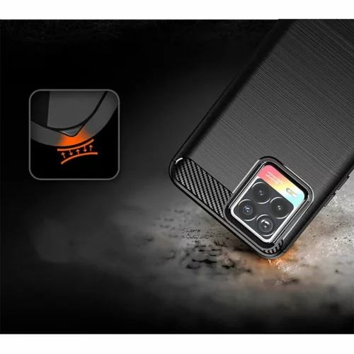 Techsuit - Carbon szilikon tok - Realme 8 4G / 8 Pro 4G - Fekete