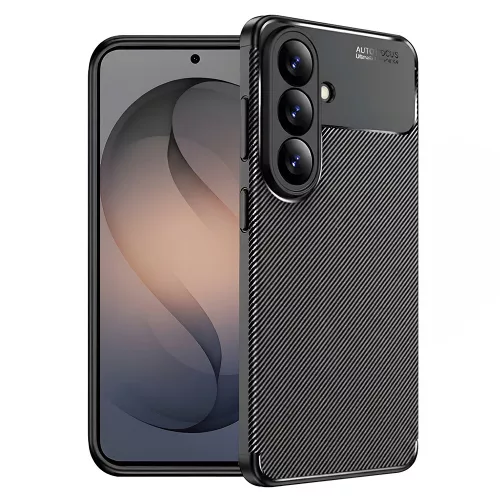 Techsuit - CarbonFiber szilikon tok - Samsung Galaxy S26 - Fekete